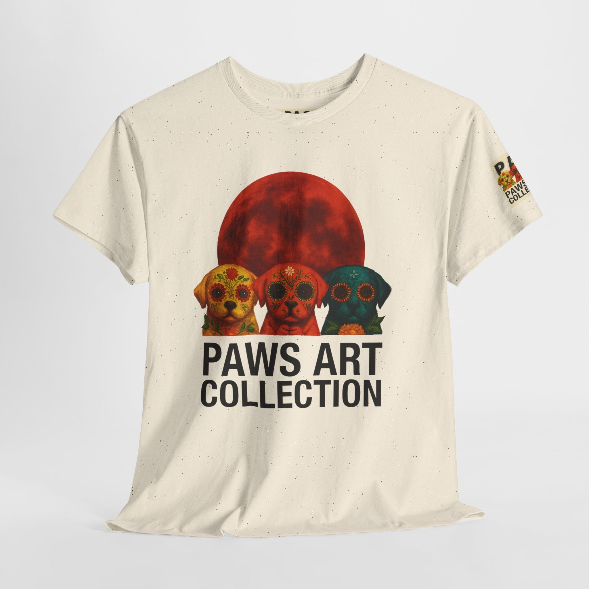 T-Shirt: PAWS Art Collection(Dia de los Muertos Edition Red Moon)