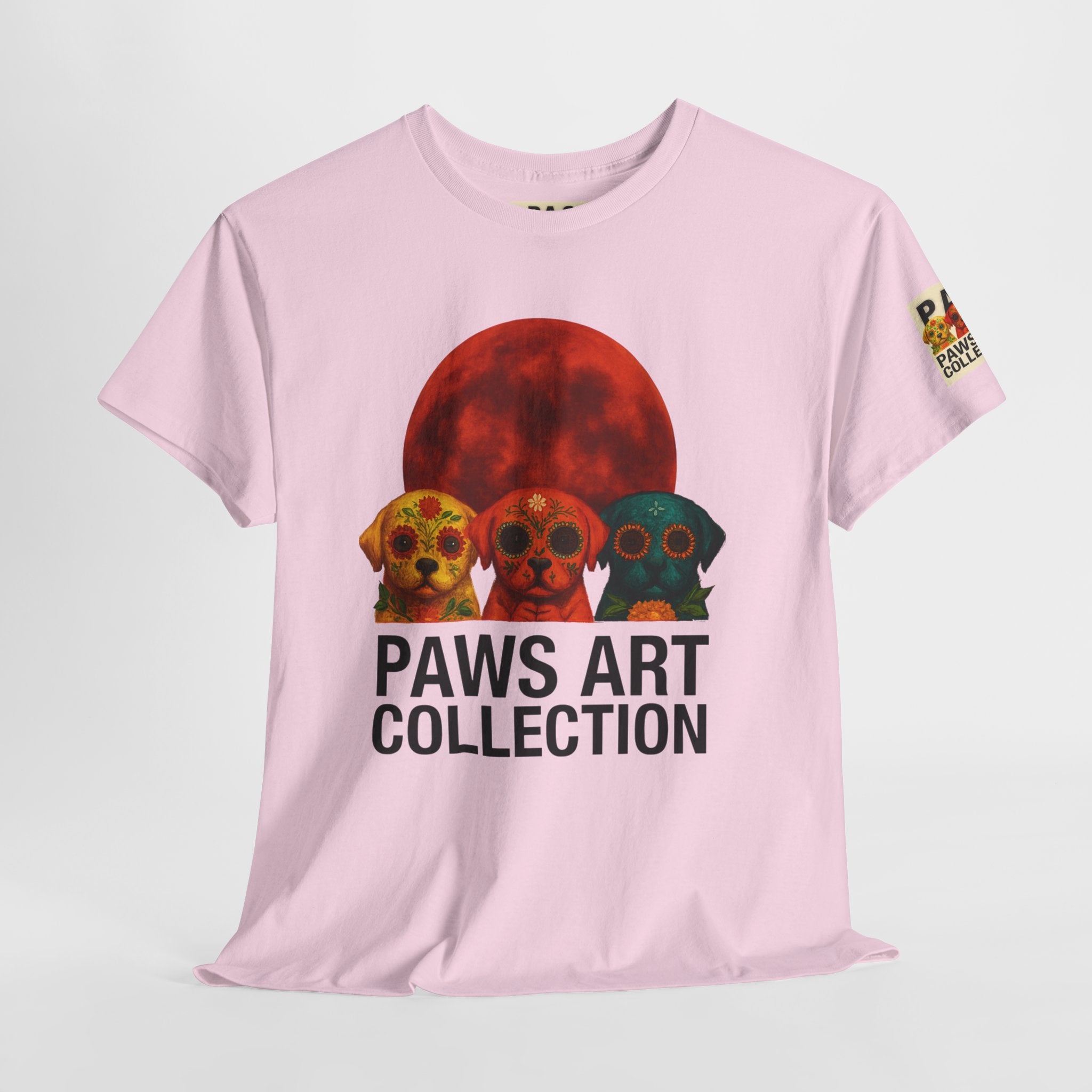 T-Shirt: PAWS Art Collection(Dia de los Muertos Edition Red Moon)
