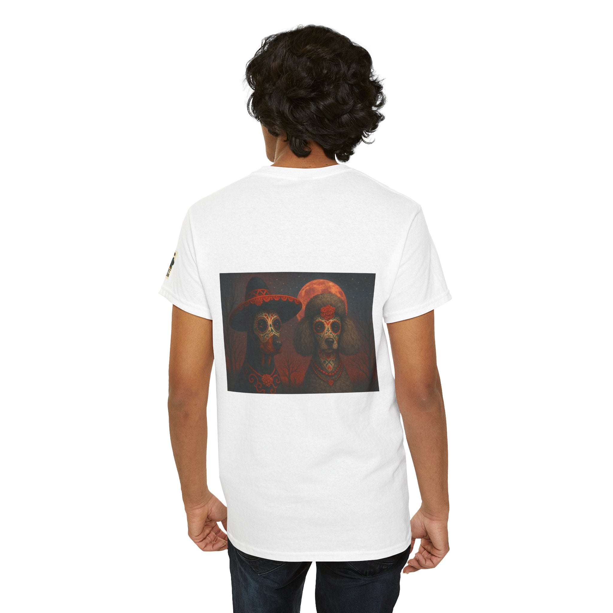 T-Shirt: PAWS Art Collection(Dia de los Muertos Edition Red Moon)