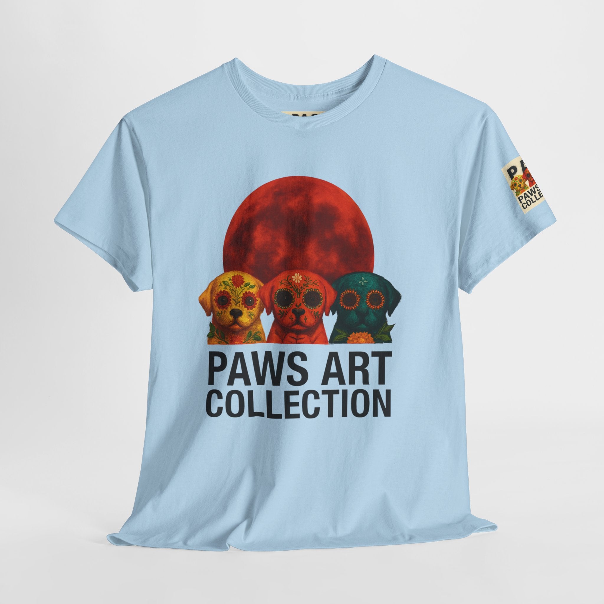 T-Shirt: PAWS Art Collection(Dia de los Muertos Edition Red Moon)