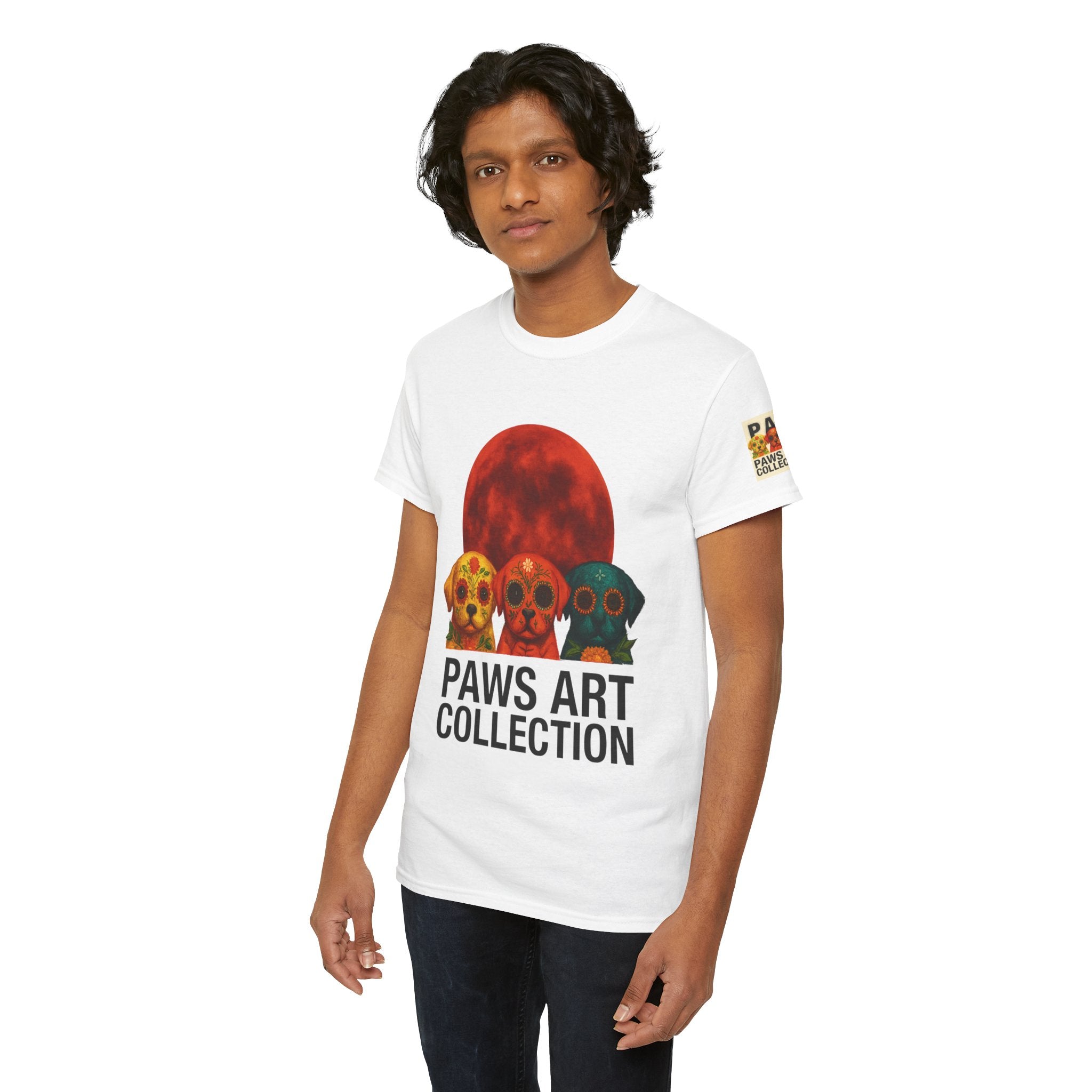 T-Shirt: PAWS Art Collection(Dia de los Muertos Edition Red Moon)